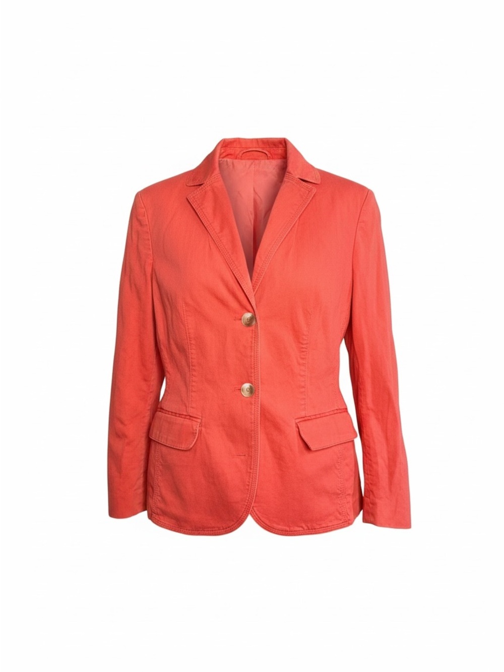 LL Bean Coral Tailored blazer Jacket petite M coquette tennis prep colorful cozy